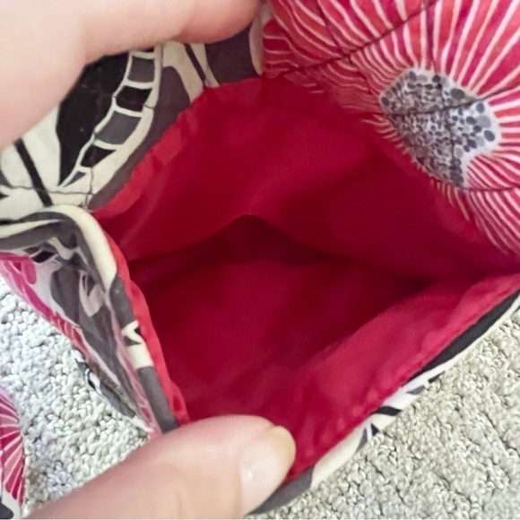 Vera Bradley Cherry Blossom Crossbody Bag Snap Mailbag Flap Gray Pink Floral - Picture 6 of 8